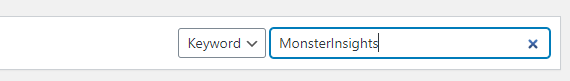 Search for MonsterInsights in plugins