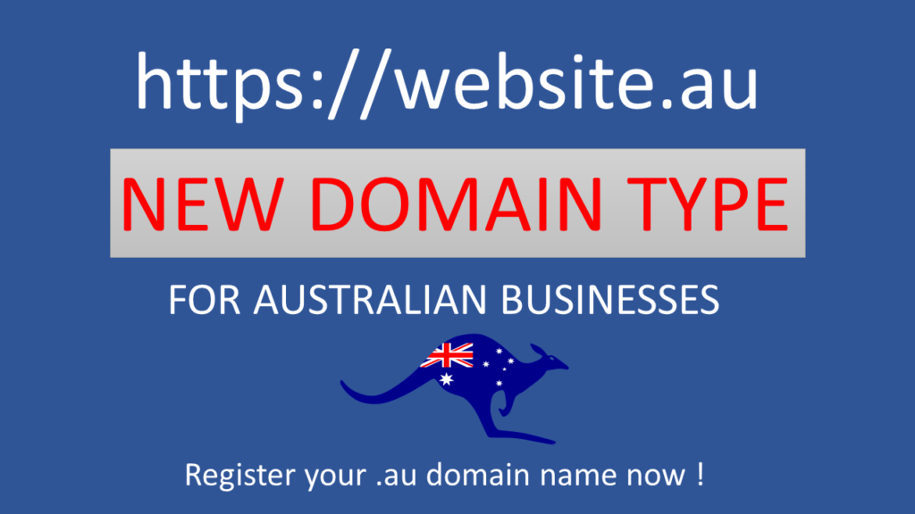 register australian .au domain name now